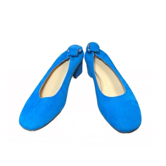 NWOB Everlane The Italian Suede Day Heel in Brilliant Blue, Size 5.5. - Picture 4 of 16